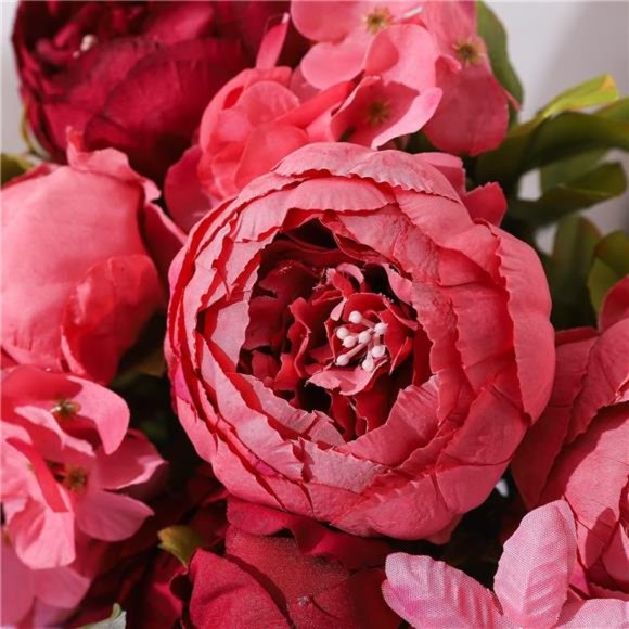 Fake Flowers Vintage Artificial Peony Silk Flowers Wedding Home Decoration - Picture 5 of 5